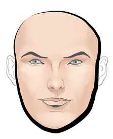 Kopfform herzförmiges Gesicht