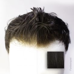 Monofilament  (PU) - French Lace Toupet - Farbe #1 Tiefschwarz 