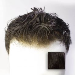 French Lace Toupet - Farbwahl Maßanfertigung | #1B Schwarzbraun