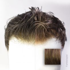 Monofilament - French Lace Toupet - Farbe #4 Mittelbraun 