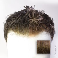 Monofilament  (PU) - French Lace Toupet - Farbe #4 Mittelbraun 